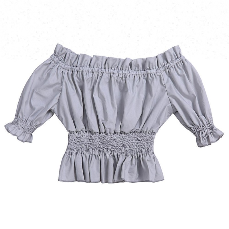 New Model Children's Tunic Top Wholesale Plain Color Toddler Girl Tops