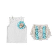 Toddler Kids Baby Girls Clothes set Summer Sleeveless Lace Top and Bloomer Outfit Set 