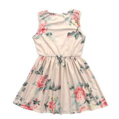 Wholesale Girl Sleeveless Floral Vintage Girl Dress For Daily Wear