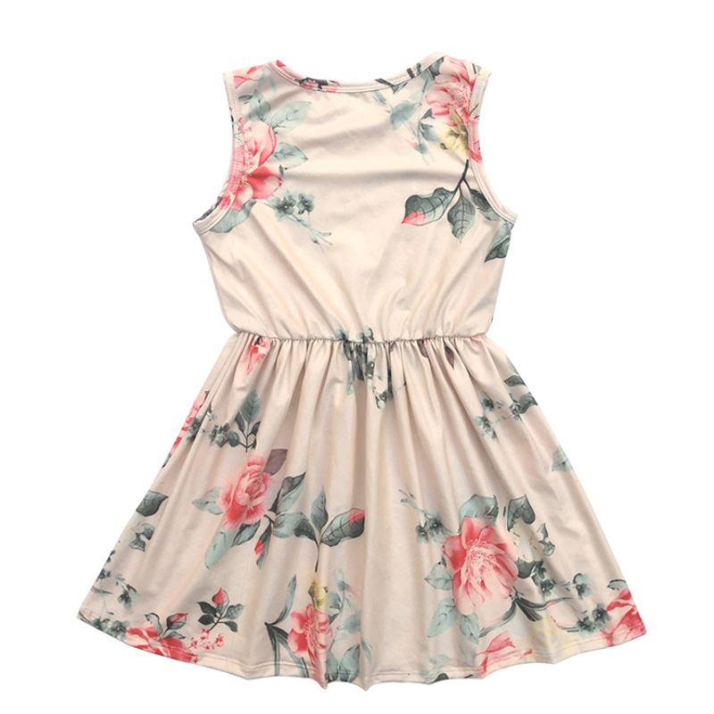 Wholesale Girl Sleeveless Floral Vintage Girl Dress For Daily Wear