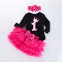 Wholesale Boutique Girl Toddler Birthday Clothing Romper Set With Tutu Skirts And Headband 