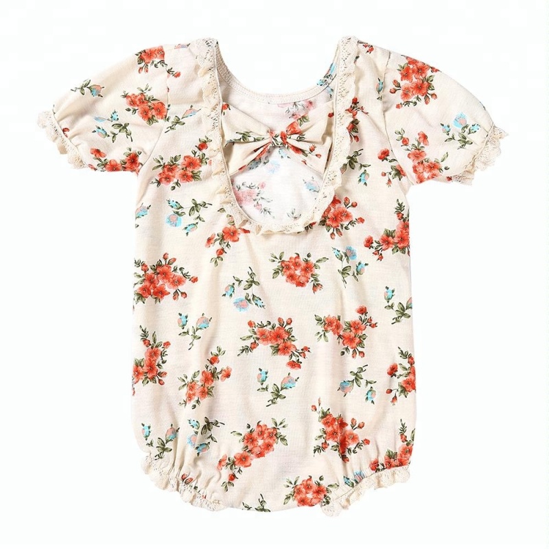 Wholesale newborn boutique clothing baby floral romper baby girl romper