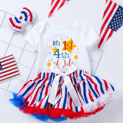 wholesale 4th of July baby romper legwarmers outfit