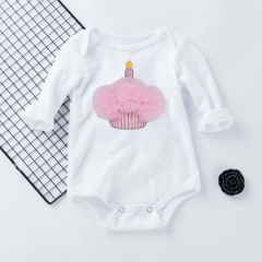New Arrival Baby Girl Birthday Cake Romper 