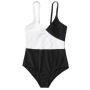 Boutiques one piece black white colorblock modest swimsuit swimwear