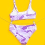 2021 purple pink girls swimwear kids bikini camouflage swimsuit