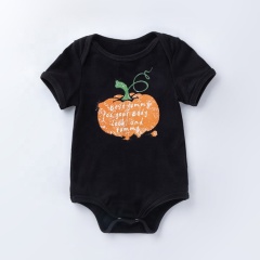 2021 black white pumpkin plaid baby clothes cotton newborn romper