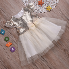 Wholesale High Quality Glitter Sequin Frocks Party Wear Flower Girl Dresses