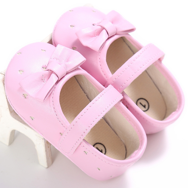 Hot Sale Boutique Cheap Flower Girls Pink Gold White Wedding Flat Shoes for Baby and Kids