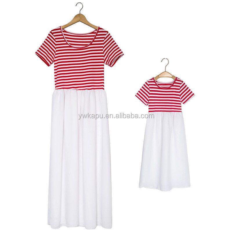 Hot sale same clothes for mother and daughter mother and daughter dress design baby and mommy clothes