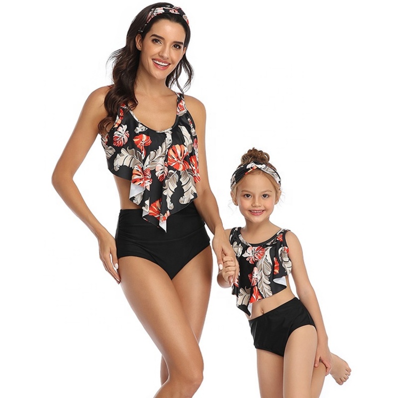 Cheap high quality custom printed designer swimsuits  2021 child swimwear girl