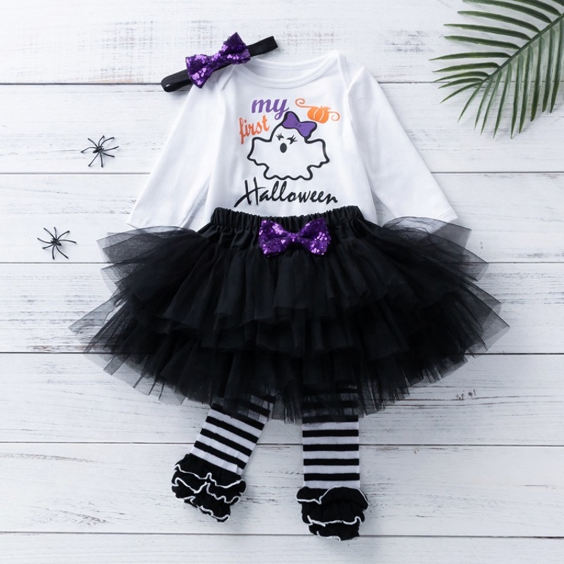 2021 fall short sleeve sequins  black tulle layered skirt baby girl dresses
