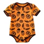 Supplier breathable cotton halloween printed clothes short sleeve romper