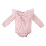 Bulk wholesale long sleeve lace plain infant cotton baby girl clothes romper