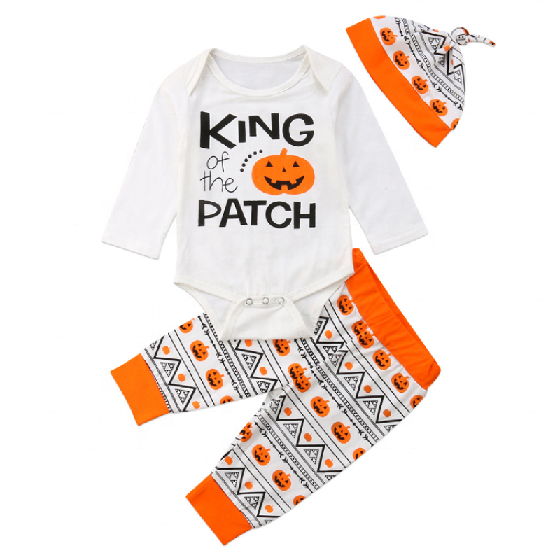 Promotion halloween high quality purple cartoon bat baby boutique clothing