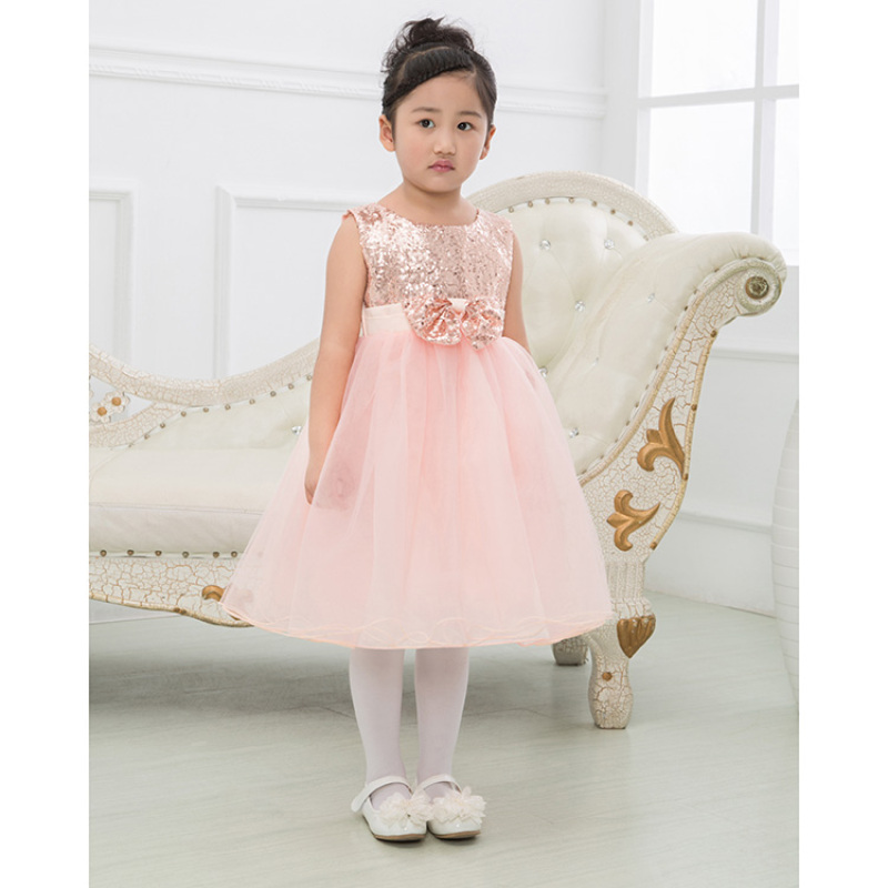 Wholesales Boutique Sequin Girl Flower Dress For Pageant Party