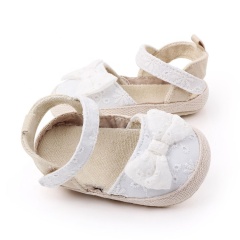2021 designer cute white flower embroidered baby princess shoes