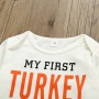 New autumn thankgiving day long sleeve   organic cotton stripe rompers baby boy girl clothing sets