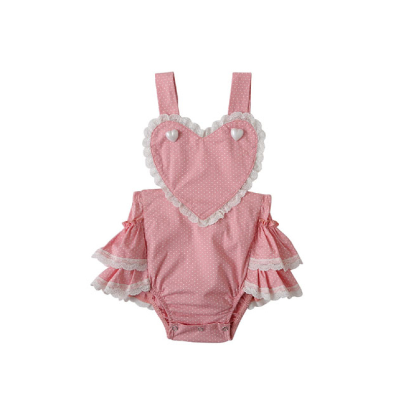 2018 Baby Infant Rompers Lace Fabric Backless Floral Jumpsuit