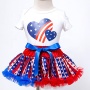 High quality usa 4th of July shoes headband romper tutus set
