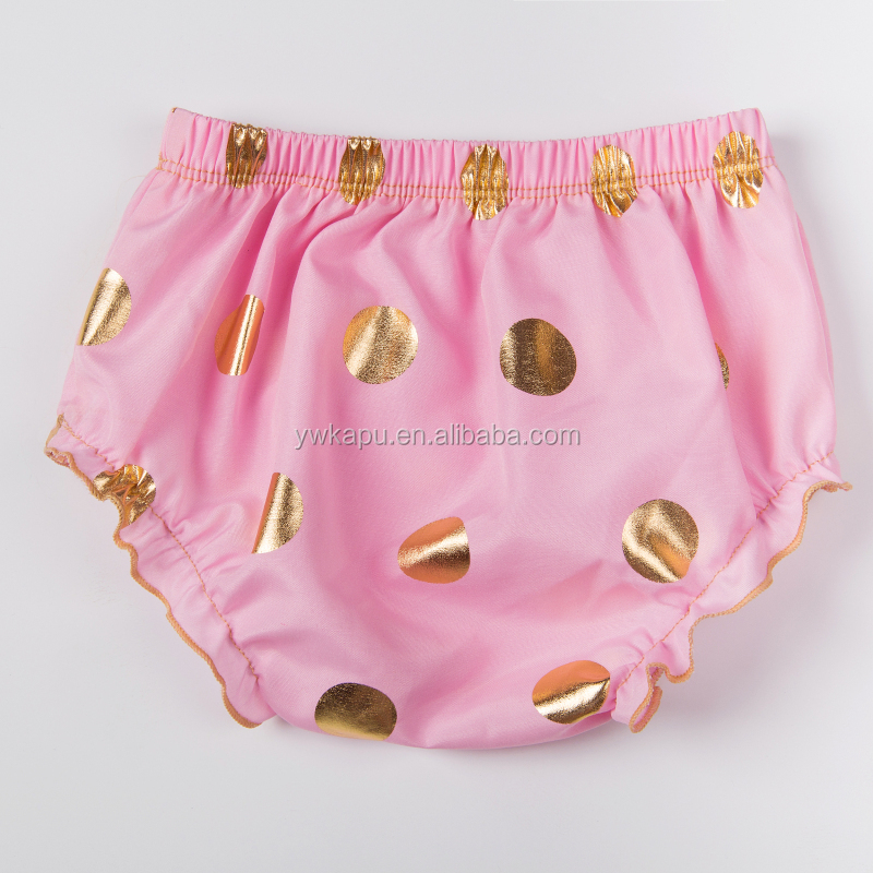 Girl Clothes Soft Baby Bloomer Underwear Wholesale Bloomer Fashion Gold Polka Dot 2018 Newborn Rompers Baby Seaside Bella Romper