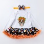 2021 fall black little girls pumpkin printed clothes tutu dresses 3 piece set