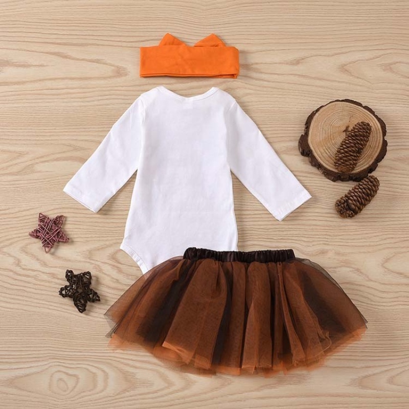 Cheap high quality baby fashion tutu mesh skirt long sleeve romper clothes set