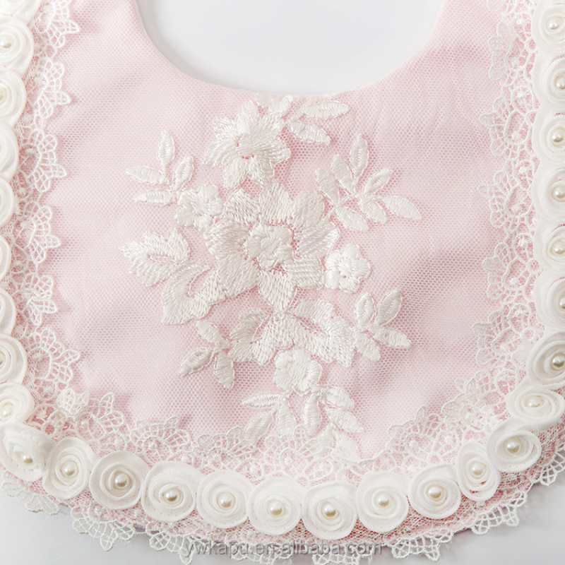Waterproof Teething Children Lace Cotton Baby Bib Necklace