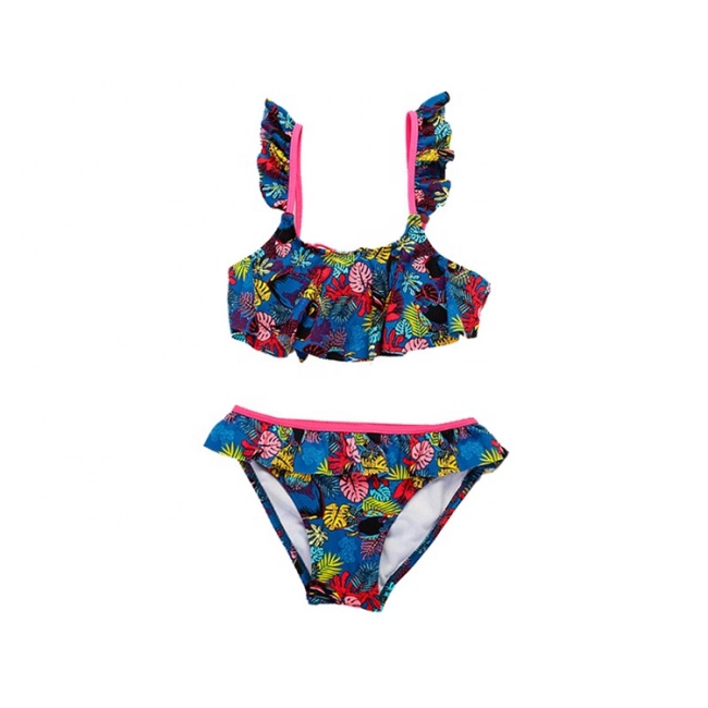 2021 baby girl trendy sexy high waist swimsuit ruffle bikini