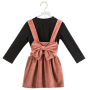 New Style Little Girls Shirt And Velvet Skirt Suit Casual Clothing Set