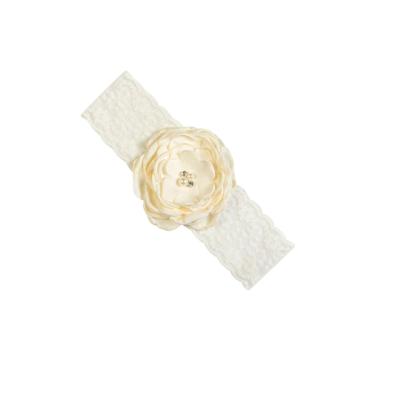 Beautiful baby girl accessories big flower lace headband party holiday decorated