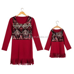 2018 summer sleeveless sequin mom and me dress elegant mother and daughter skirt