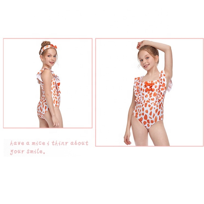 2021 high quality summer ruffle little girls bikini color swimwear