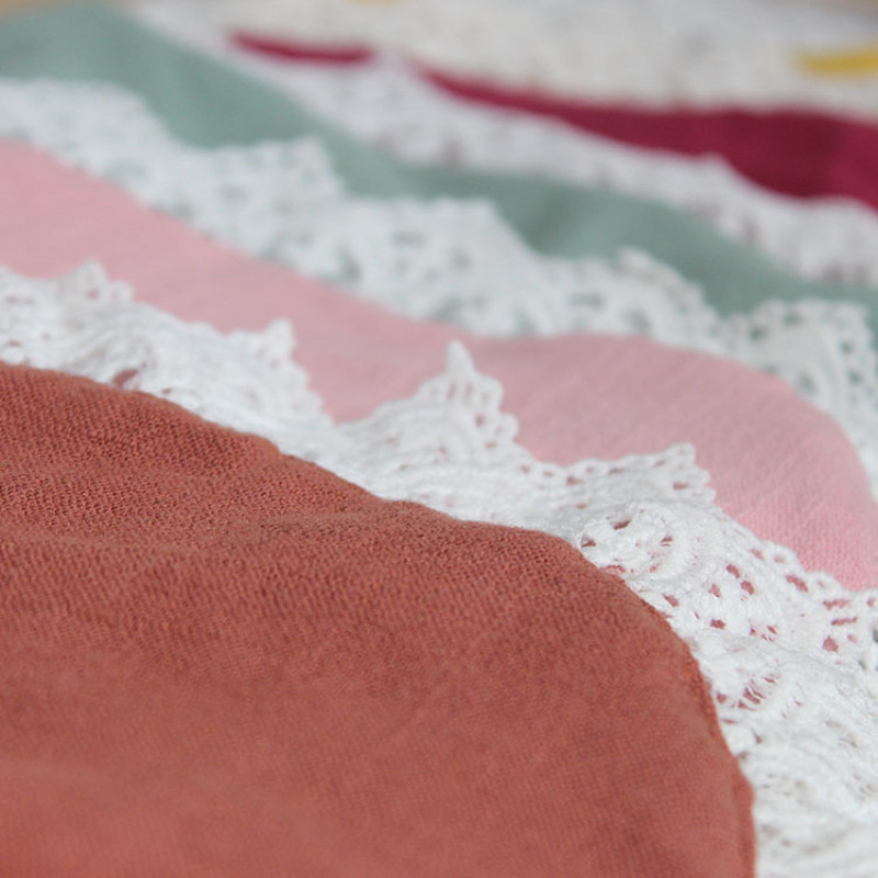 Cheaper price muslin lace comfortable safe baberos bebe baby burp cloth