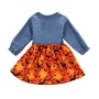Halloween baby designers clothes infant denim patchwork dress