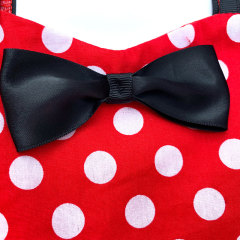 Children's 50s Style Dresses Polka Dot With Black Bow And Trim Suspender Party Wear