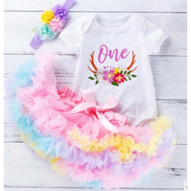 Factory Sale Baby Girl Birthday Smash Cake Tutu Dress With Headband Set