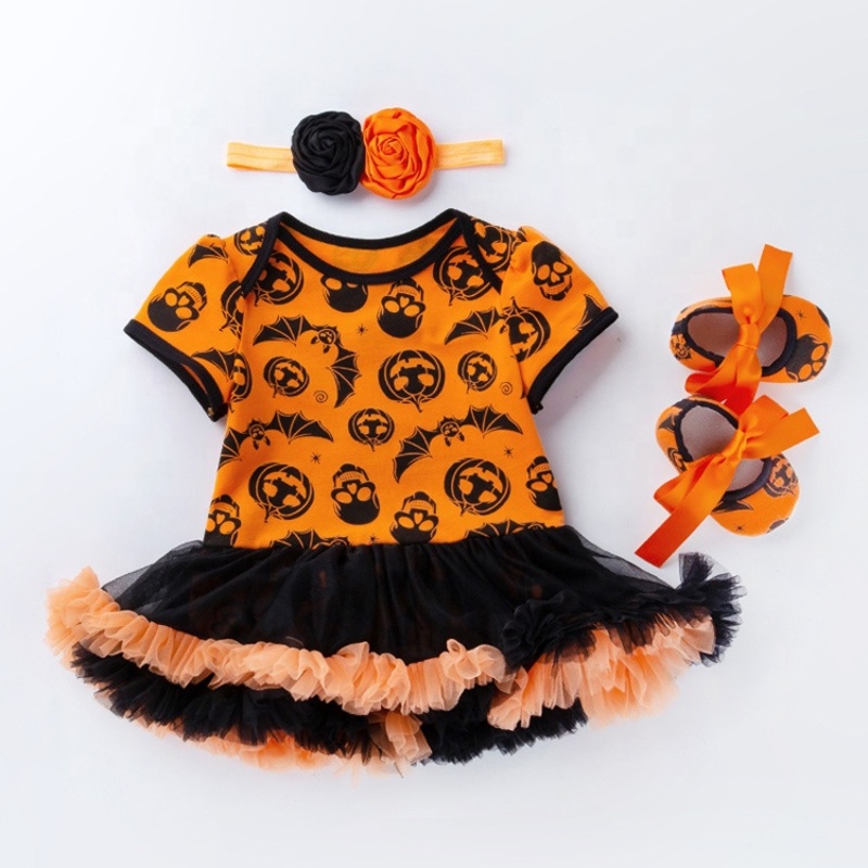 Wholesale fancy punk tutu dress 1 year pettiskirt  3 piece set baby garments clothing