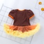 Thanksgiving day short sleeve turkey cartoon rompers baby clothes