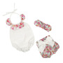 High Quality Infant Vintage Floral Summer 3 Pcs Kids Newborn Baby Clothing Set With Headband