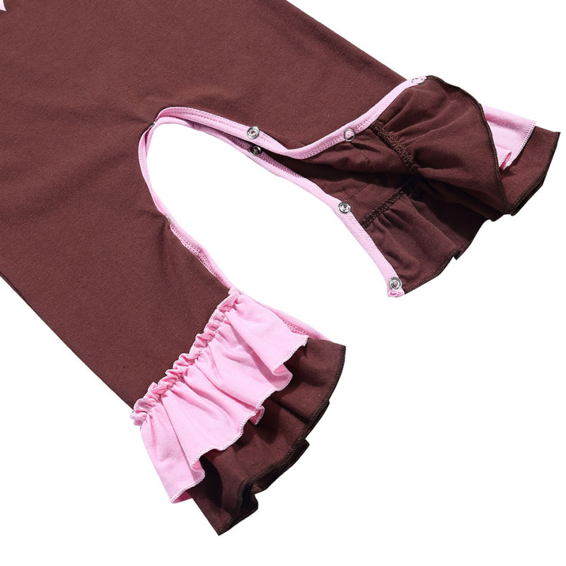 Hot Sale Cute Football Pattern Baby Girls Ruffle Rompers
