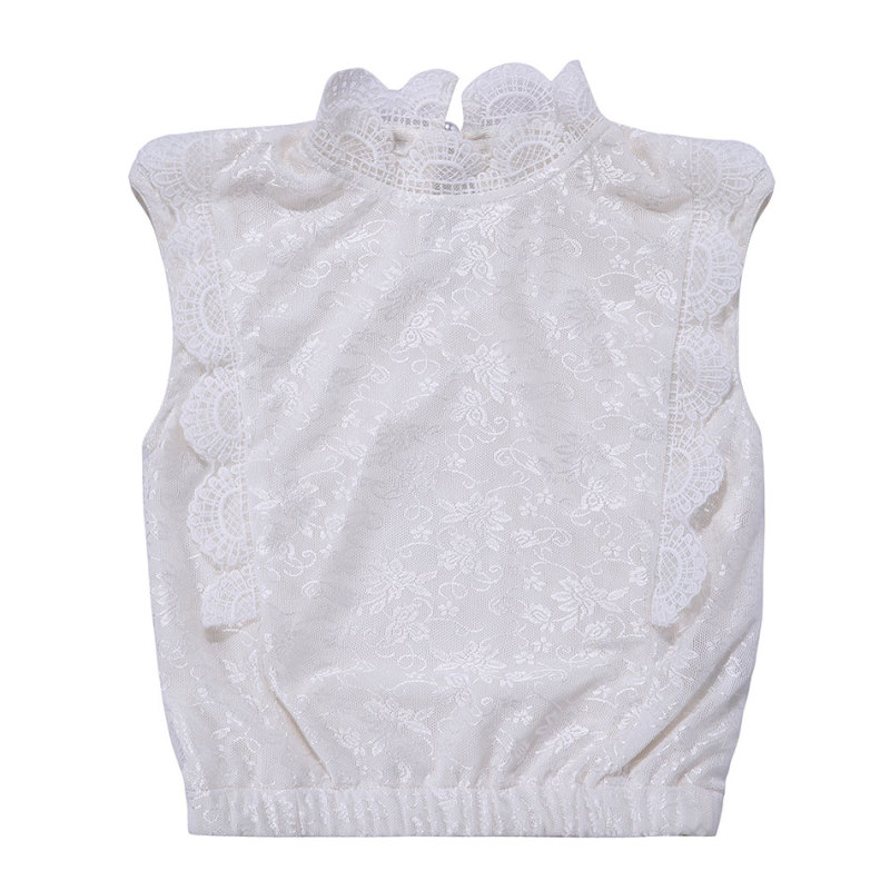 White Lace Toddler Sleeveless Fancy Top New Style Top For Girls