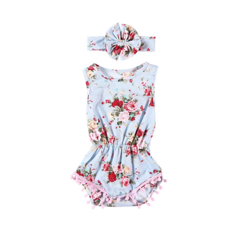Fashion Style Ruffle Lace Romper Little Girl Boutique Clothes Cotton Baby Romper