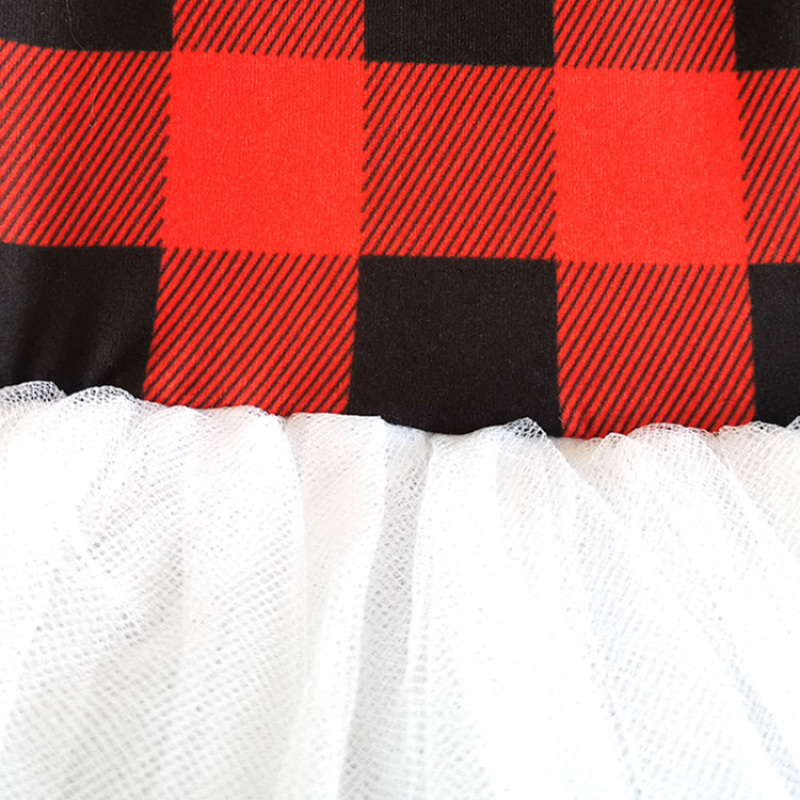 Custom Vintage Red Black Plaid Cotton White Dress Christmas Easter Fringe Shirt Party Dresses for Infant Toddler Girls