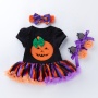 Halloween bone 2 piece long sleeve tutu custom mesh pettiskirt dress