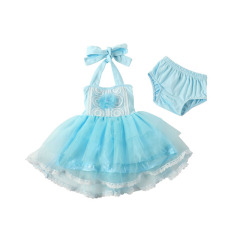 Baby Girls Lace Tutu Party Embroidered Dresses Floral dress Clothes Sets
