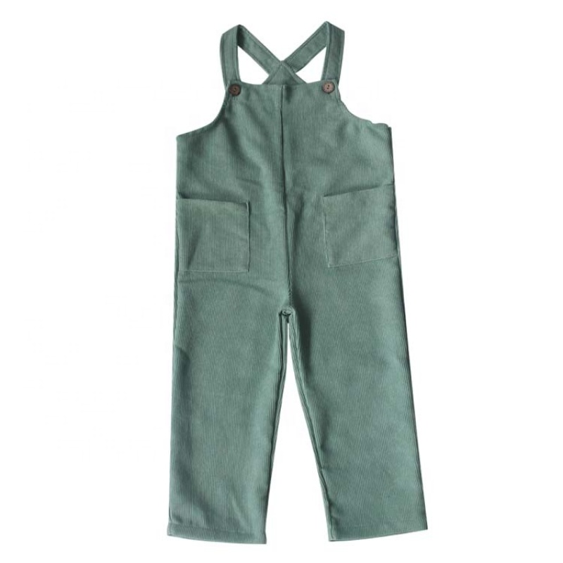 Toddler Baby Boy Bib Overall Corduroy Jumpsuit With Pockets