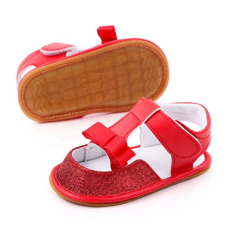 Hot selling new born baby trendy cute shoes glitter sandals