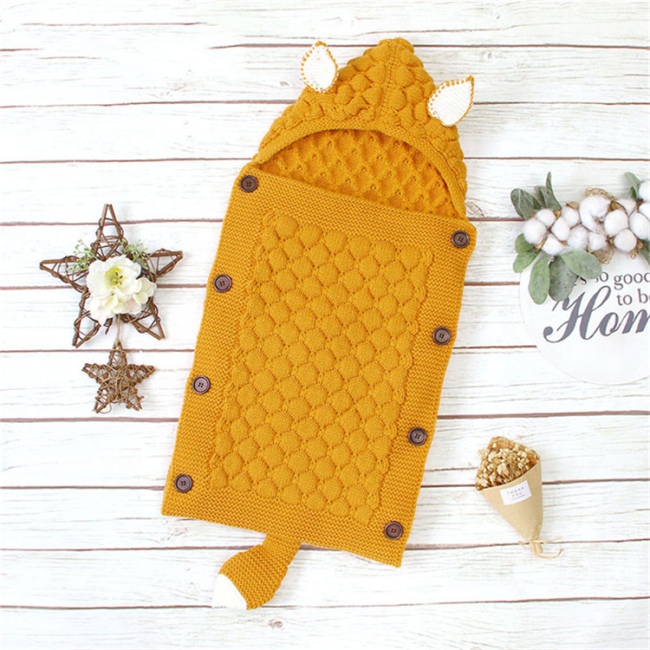 In stock new cute style solid color new born swaddle blanket baby sleeping bag