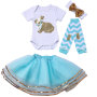 2019 Easter Day Baby Girls Bunny printed Outfit tutu skirt set